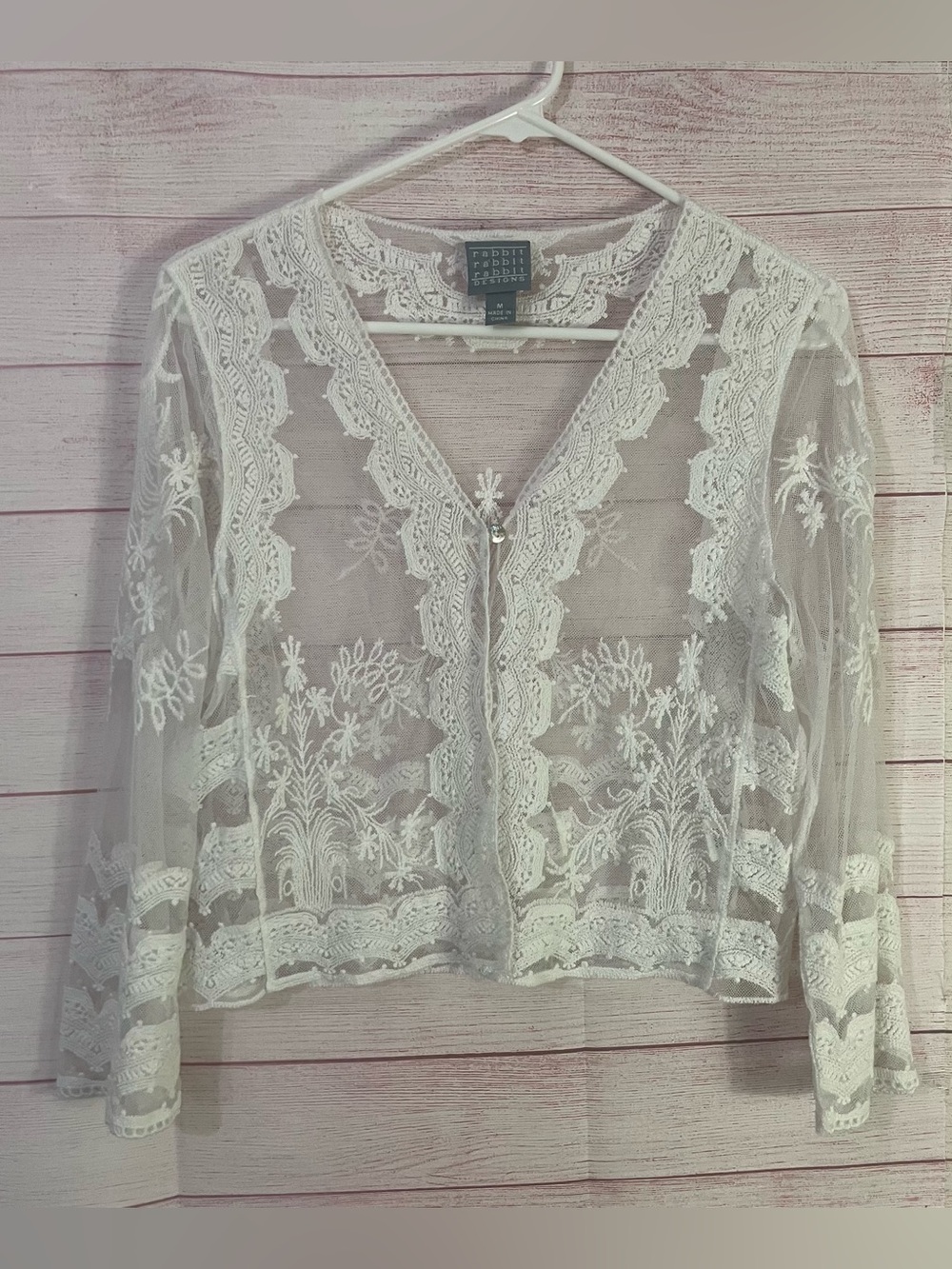 Rabbit Rabbit Rabbit Designs One Button Cardigan Shrug Medium - Picture 1 of 6